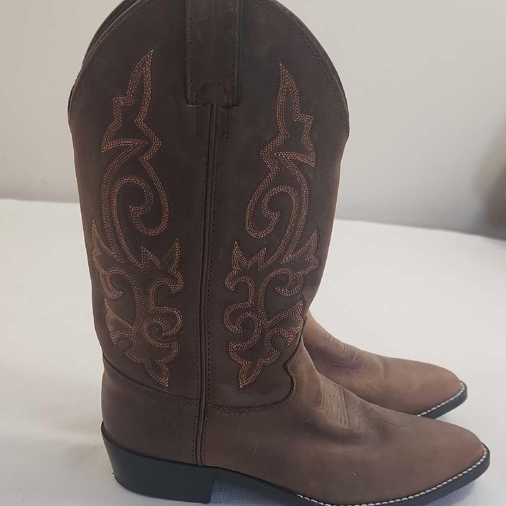 Justin Boots Dark Brown Western Boots - Picture 3 of 12